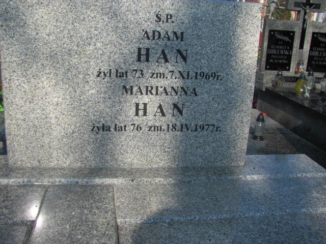 Marianna Han 1901 Jasienica - Grobonet - Wyszukiwarka osób pochowanych