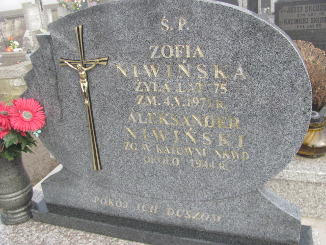 Zofia Niwińska 1896 Jasienica - Grobonet - Wyszukiwarka osób pochowanych