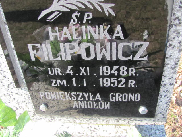 Halina Filipowicz 1948 Jasienica - Grobonet - Wyszukiwarka osób pochowanych