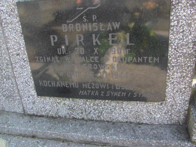 Bronisław Pirkel 1901 Jasienica - Grobonet - Wyszukiwarka osób pochowanych